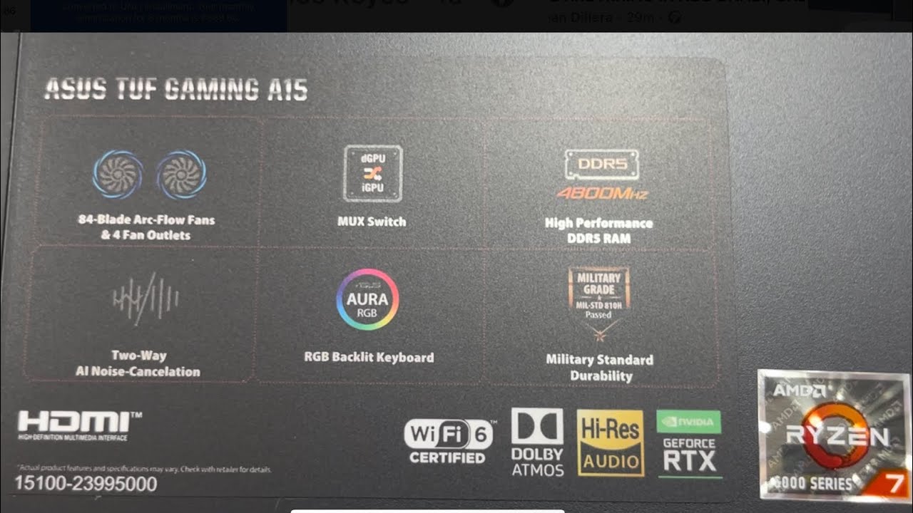 Unboxing of Asus TUF Gaming A15 Ryzen 7