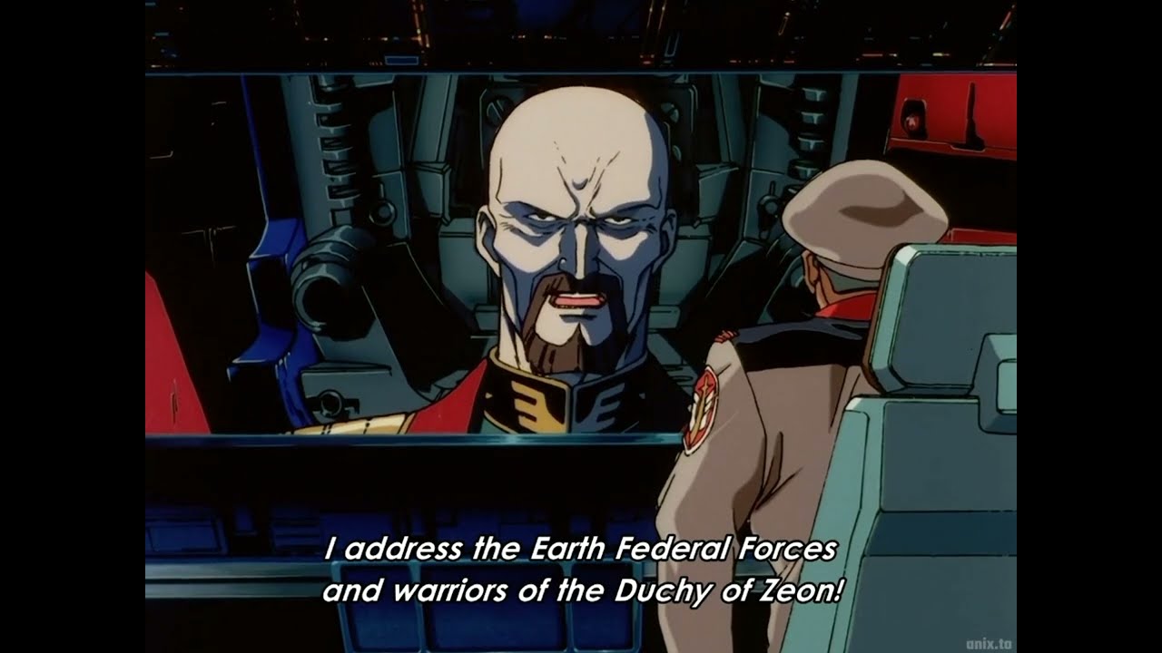 Admiral Delaz's declaration of war against the Earth Federation, circa UC 0083.