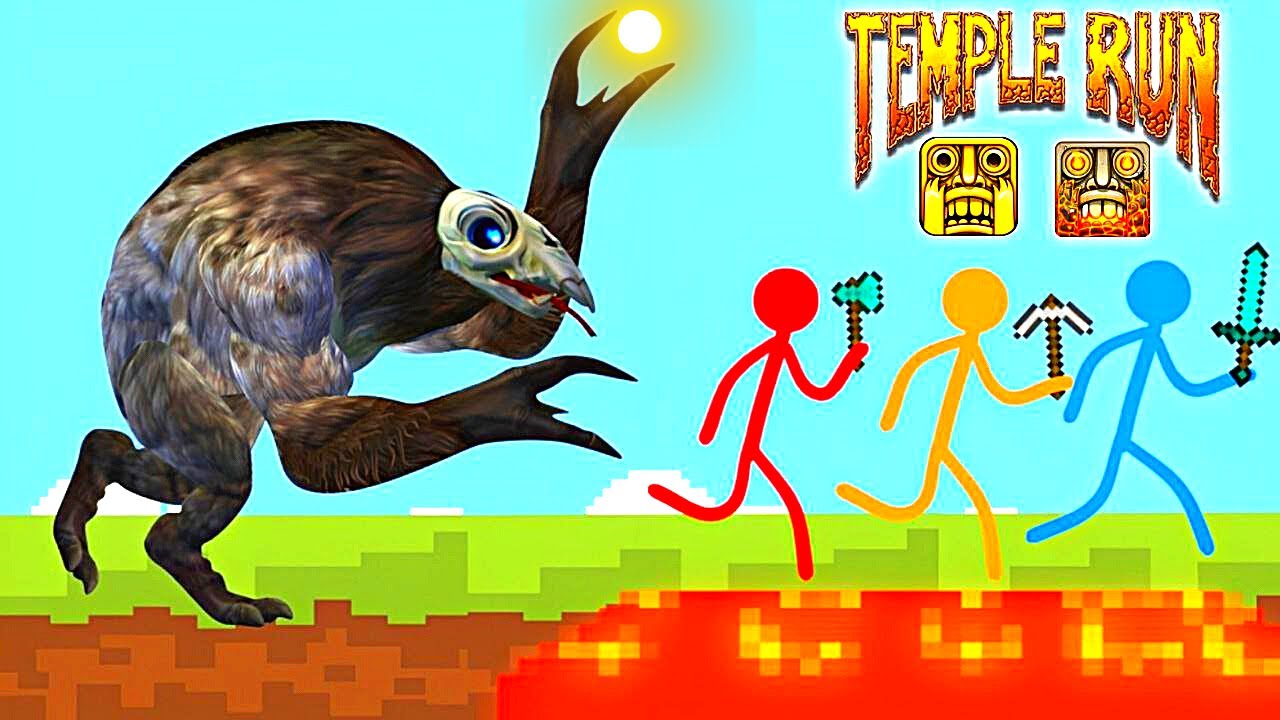 Stickman vs Temple Run animation