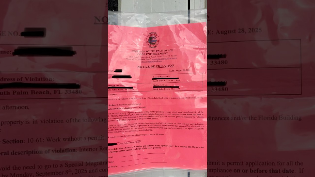 Busted by Code Enforcement - FAIL - Pereira Construction