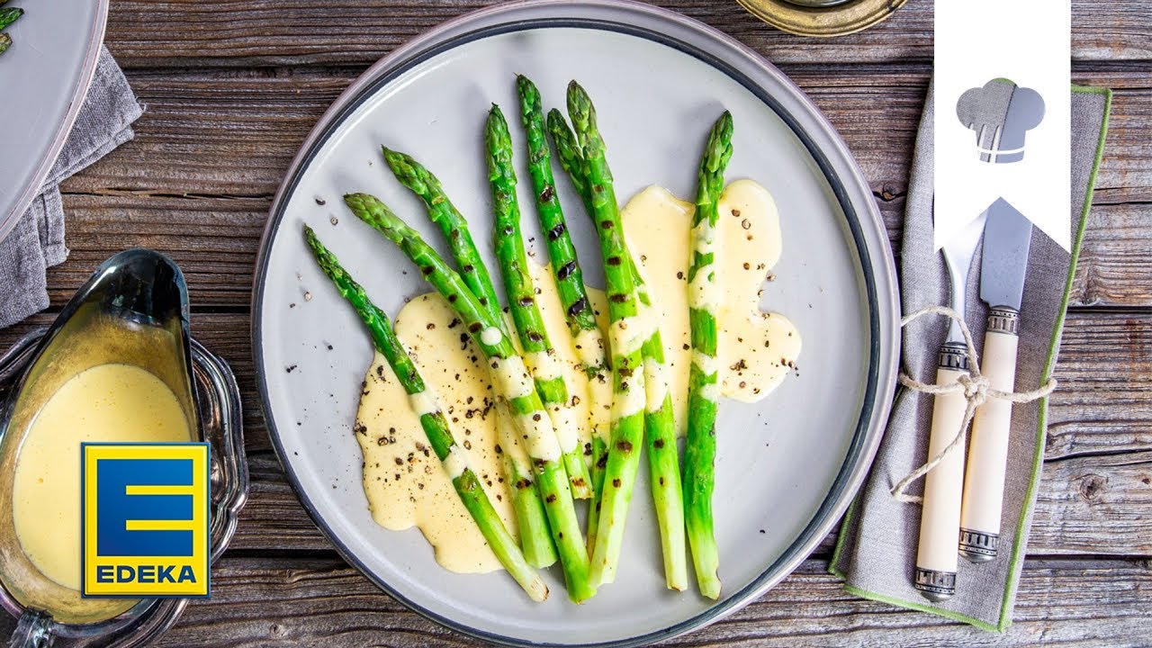 Gr&uuml;ner Spargel Rezept | Mit selbstgemachter Sauce Hollandaise als Blitz-Variante | EDEKA