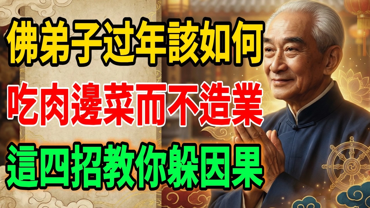南懷瑾：佛弟子該如何面對，滿桌的雞鴨魚肉而不造業？南師傳授 4 個飯桌修行的秘訣，揭示真正的「頭香」與「改運風水」。#南懷瑾 #佛學智慧 #因果報應 #改運 #2026運勢 #修心修行 #阿彌陀佛 #