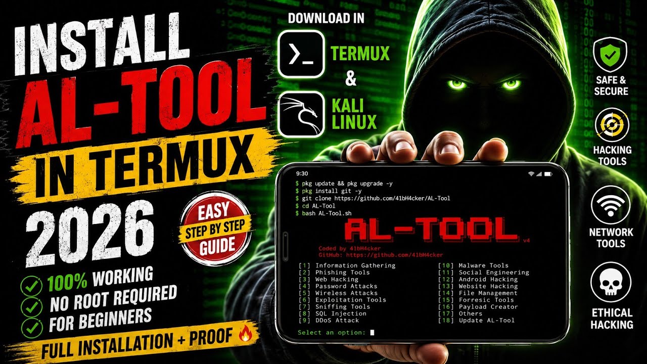AL-Tool in Termux 2026 🔥 Full Installation Tutorial | No Root #Termux #ALTool #CyberSecurity