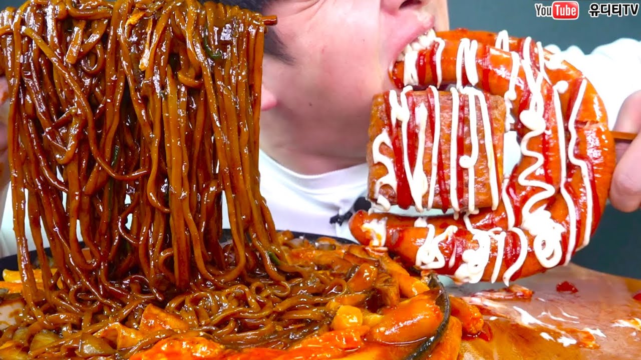 ASMR 마피아떡볶이 & 엽기떡볶이 & 신전떡볶이 & 청년다방떡볶이 & 응급실떡볶이 & 쟁반짜장 BBQ치킨 명랑핫도그 HOT  SPICY TTEOK-BOKKI MUKBANG