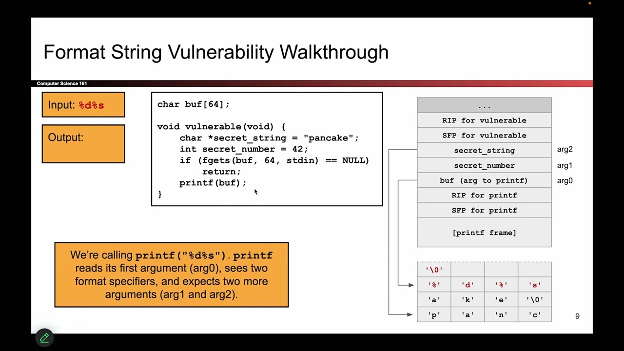 [MemSafety3, Video 6] Basic printf Vulnerability - Exploit