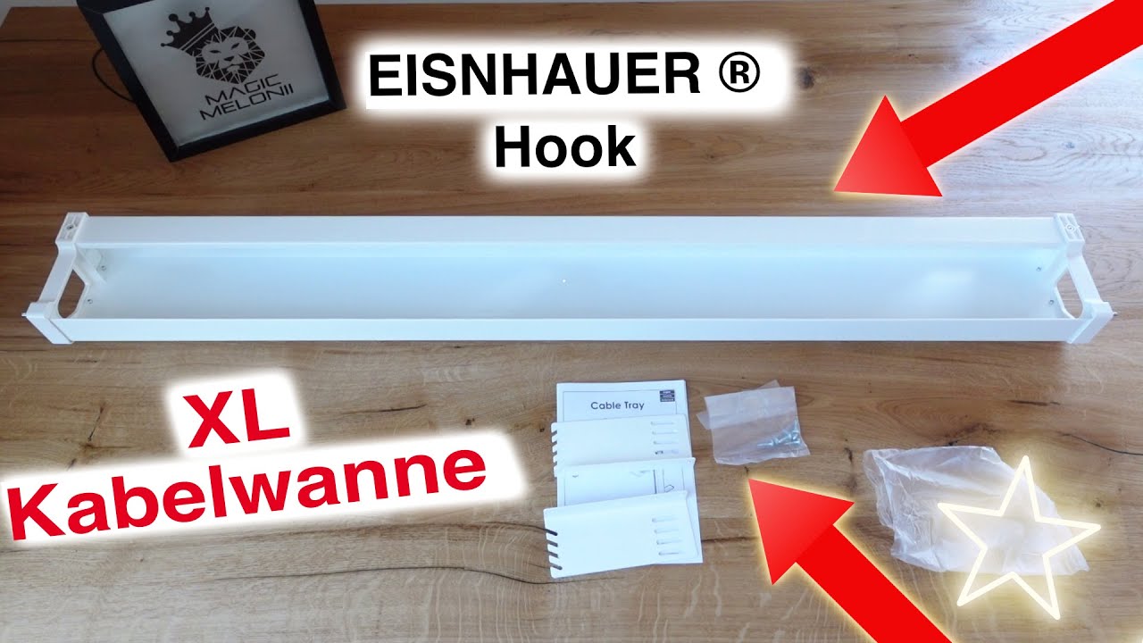 EISNHAUER ® Kabelwanne Hook abklappbar - schnell mehr Platz auf dem Schreibtisch