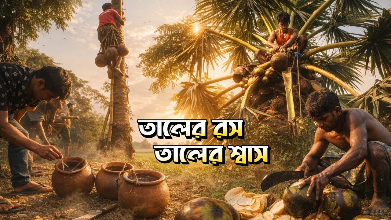 Traditional Palm Sap Harvesting | Taler Ros & Taler Shash | Village Life of Bangladesh |
