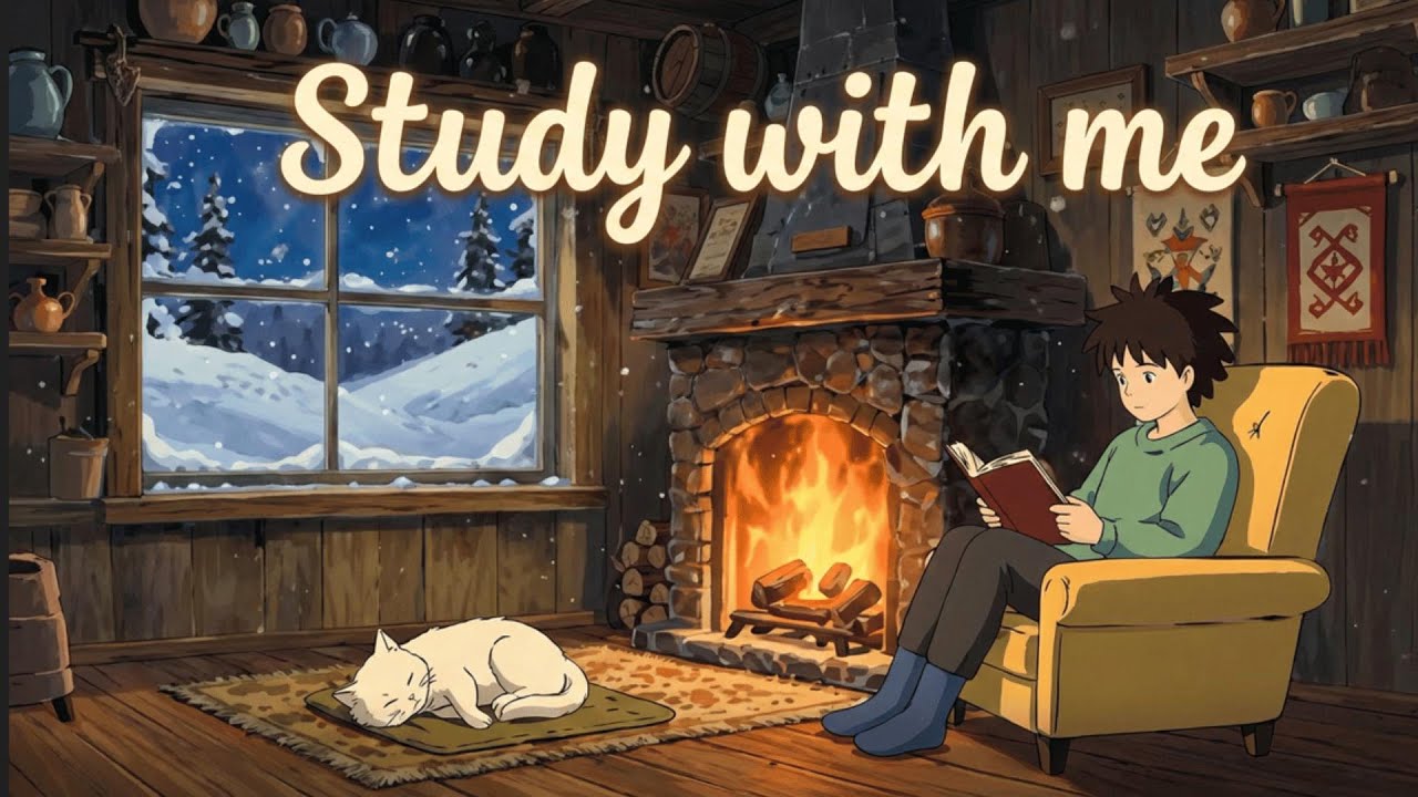 [playlist] JUST LEAVE IT ON | Study With Me by the Fireplace (Cozy Lofi, Winter Night)