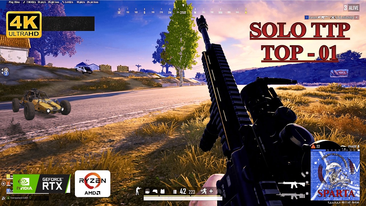 PUBG PC Erangel Solo Gameplay (TPP, 4K 60FPS, No Commentary)