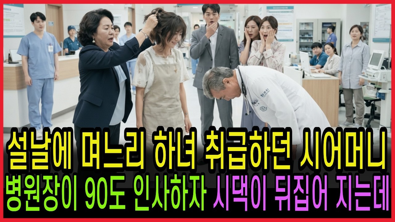 설날에 며느리 하녀 취급하던 시어머니 병원장이 90도 인사하니 시댁이 뒤집어 지는데...