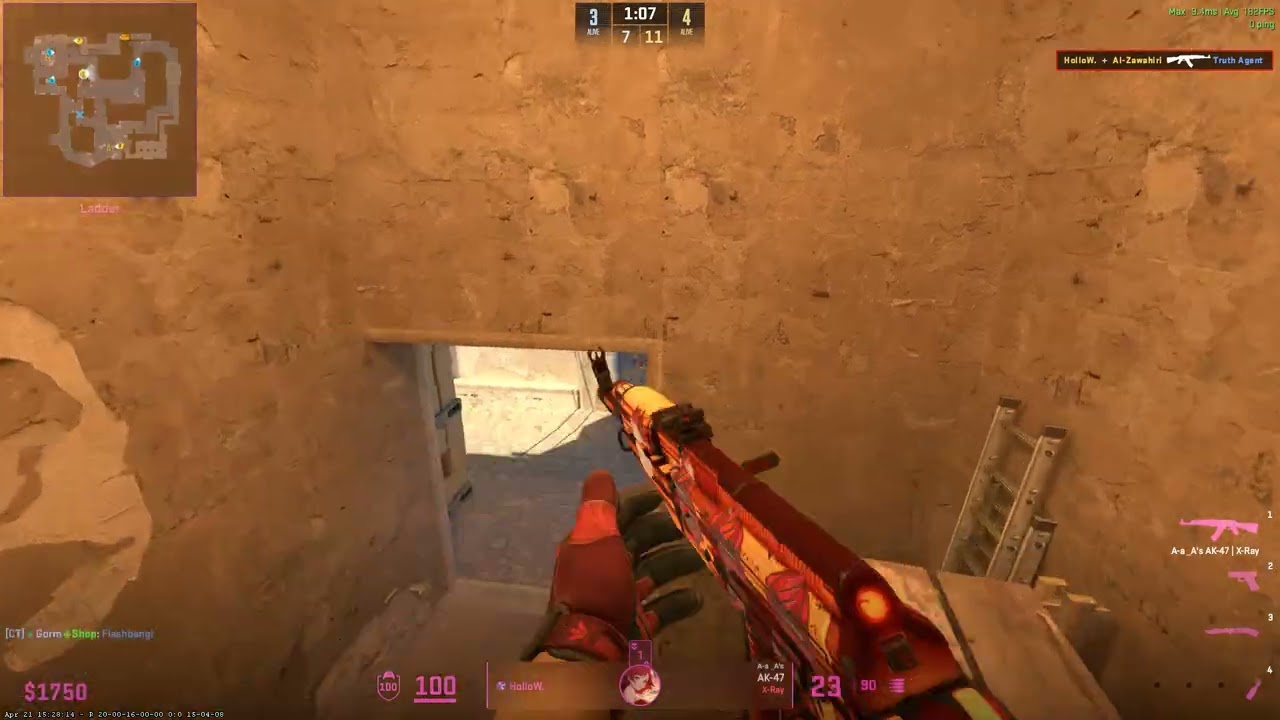 CS2 Mirage 4K - AK-47 X-Ray - Butterfly Knife Autotronic - Sport Gloves Scarlet Shamagh