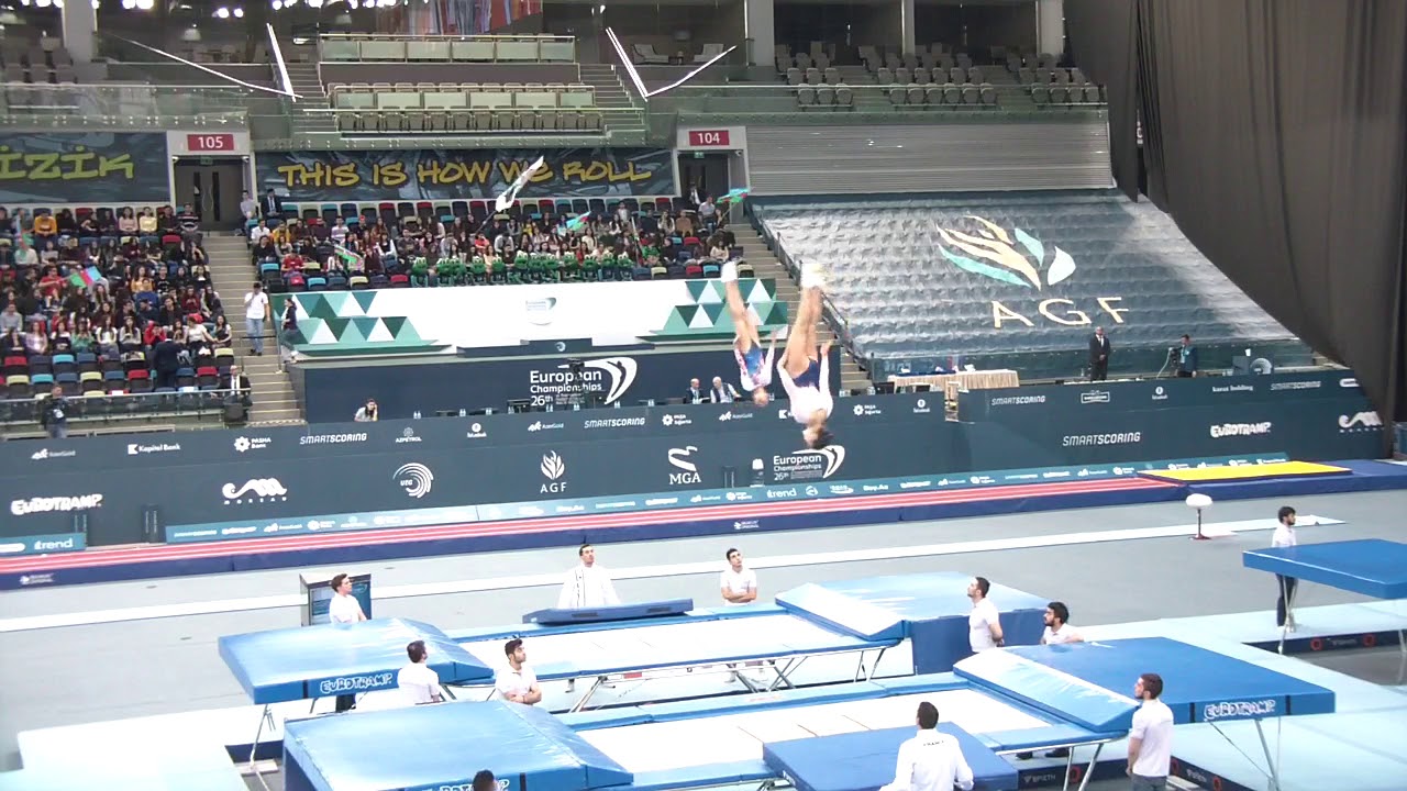 CISAG : Trampoline - Championnat d'Europe 2018 à Bakou - Synchro Zélie/Cléa