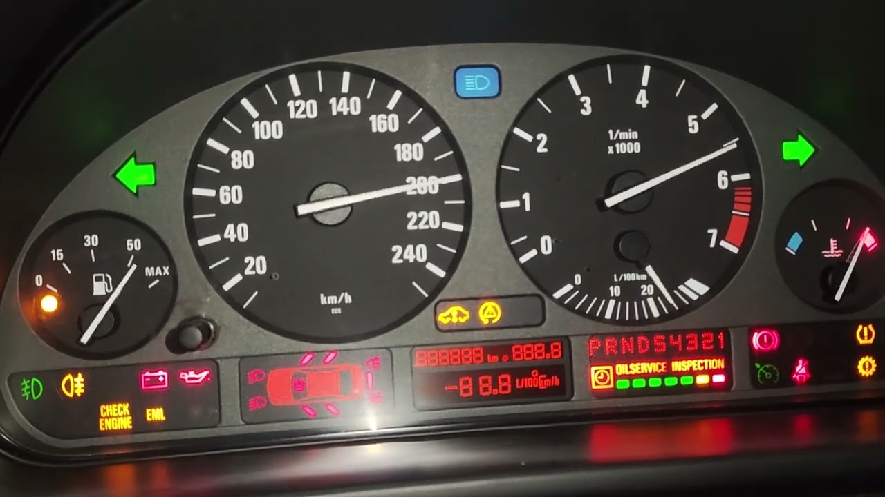 როგორ იზბროსება მაჩვენებელთა დაფა E39 528i მექანიკაზე.