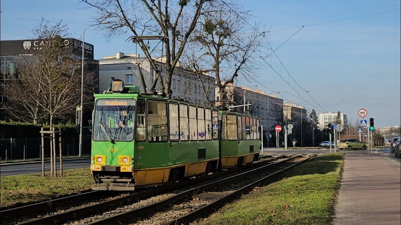 MPK Poznań - linia 7 (Kabina) | Konstal 105Na #190 + #189
