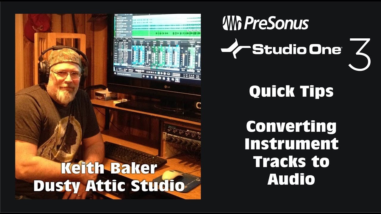 Studio One - Converting Instrument Tracks to Audio