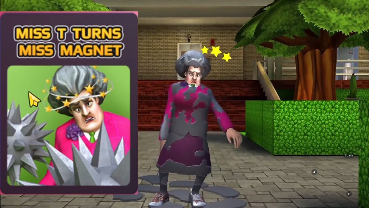 Scary Teacher 3D Miss T Turns Miss Magnet Lets Just Trap Metal Detectors And Turn Miss T Into Magnet