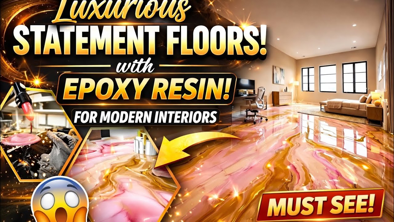 Luxury Epoxy Resin Floor Transformation 😍 | Modern Interior Design That Looks Unreal!