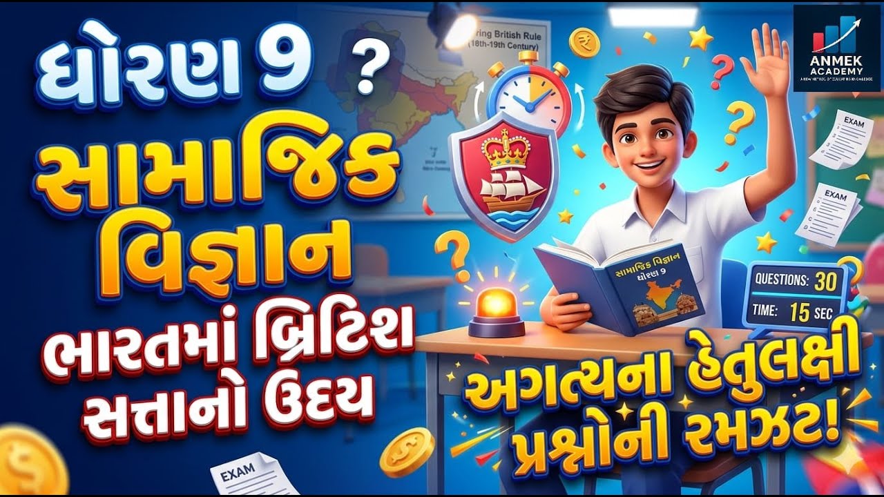 ધોરણ 9 સામાજિક વિજ્ઞાન મહત્વના MCQ's ચર્ચા #Anmek #vinodsir