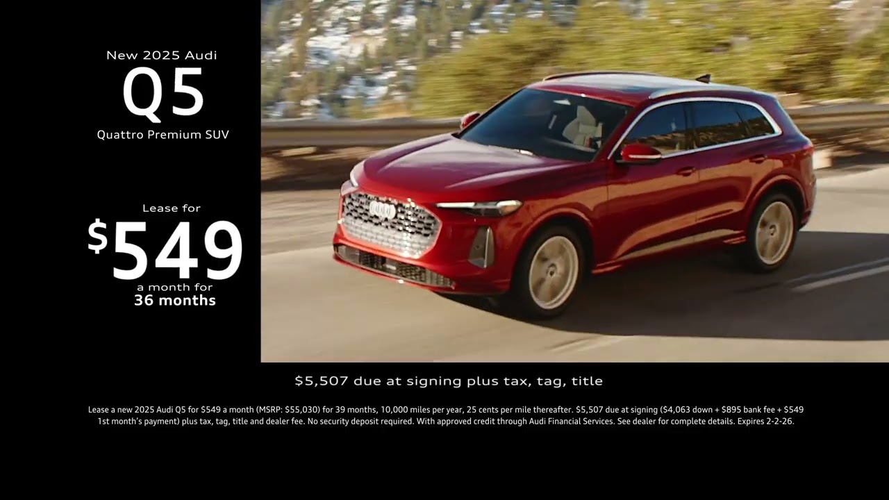 New 2025 Audi Q5 quattro Premium SUV January Lease Offer
