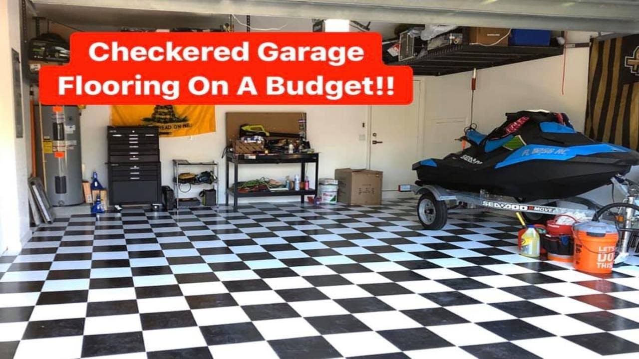 Checkered Garage Flooring On A Budget!! | Vinyl Garage Flooring DIY | Armstrong Stylistk II