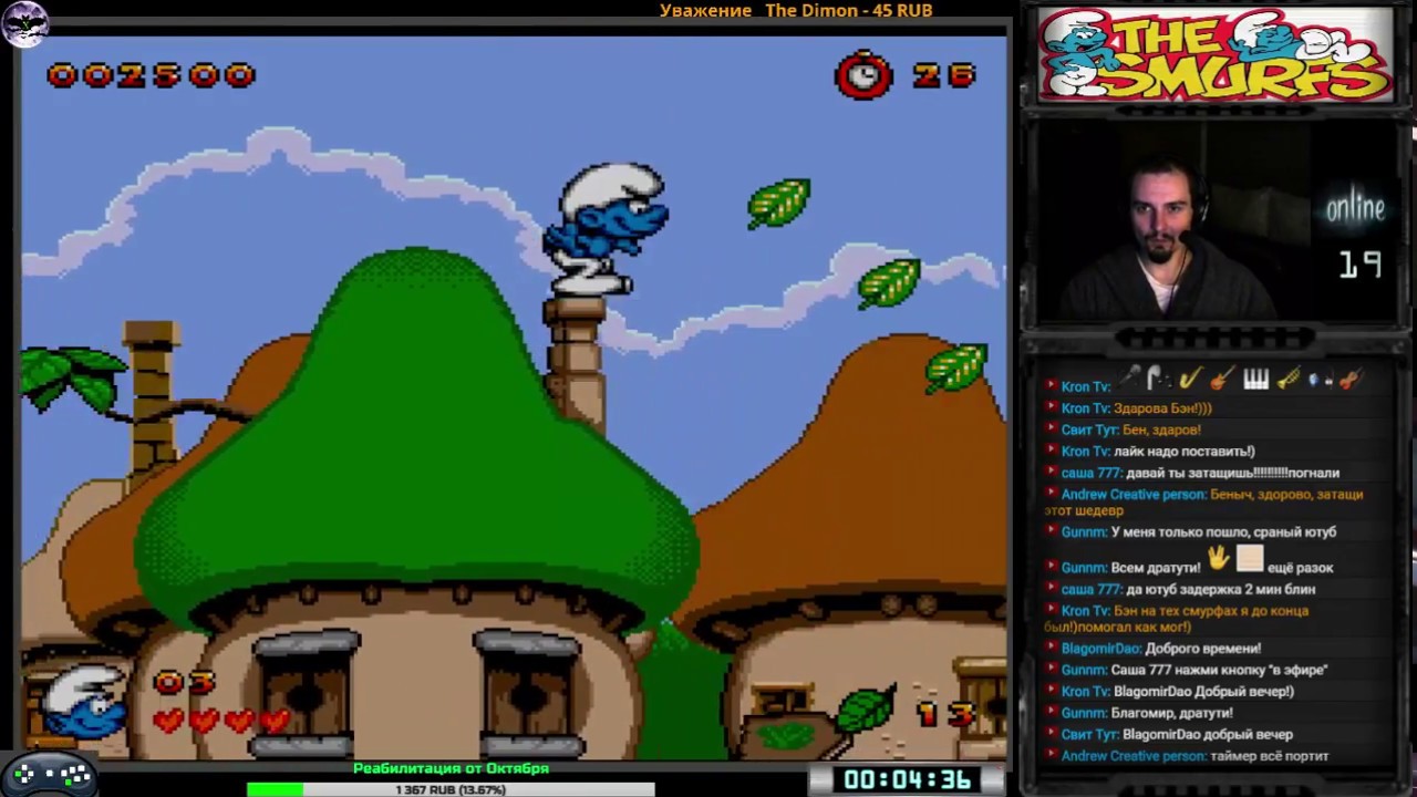 The Smurfs прохождение [ hard ] | Игра на (SEGA Genesis, Mega Drive) Infogrames 1995 Стрим RUS