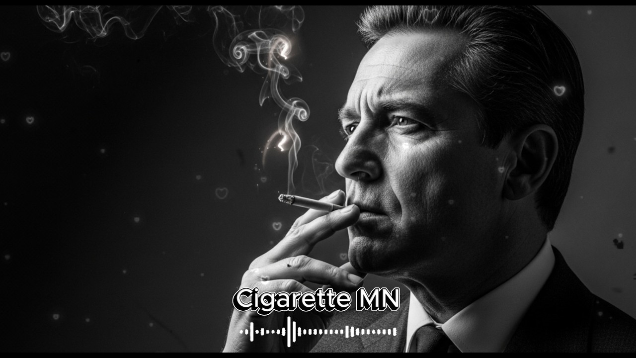 1950s Film Noir Style Portrait  Dramatic Smoking