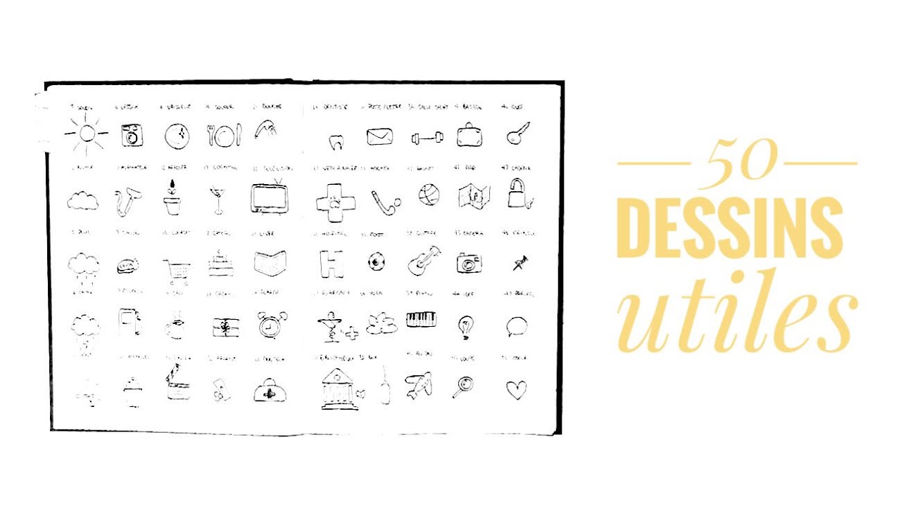 50 dessins faciles #3 Dessins utiles (Bullet journal en Français)