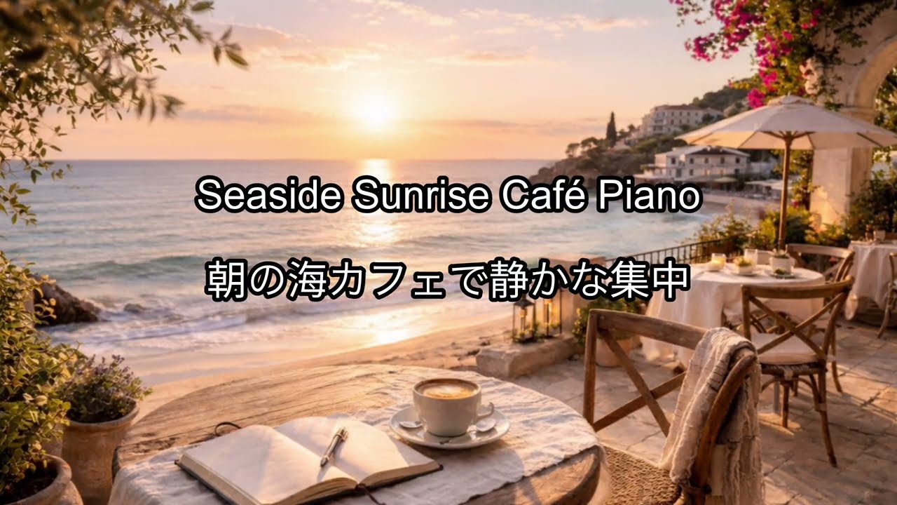 【２時間】Seaside Sunrise Café Piano｜朝の海カフェで静かな集中