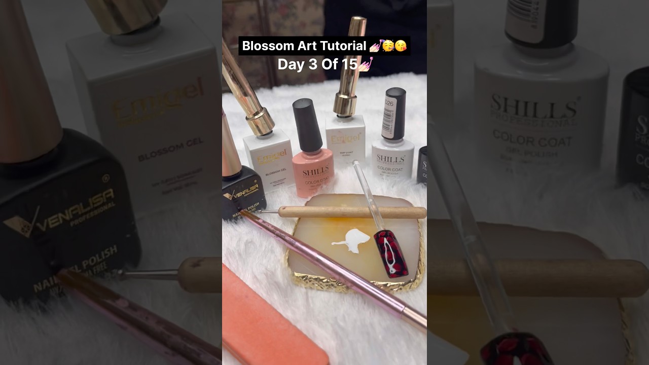 Day 3/15 🌸Blossom Art Nail Tutorial 💅🏻✨ 