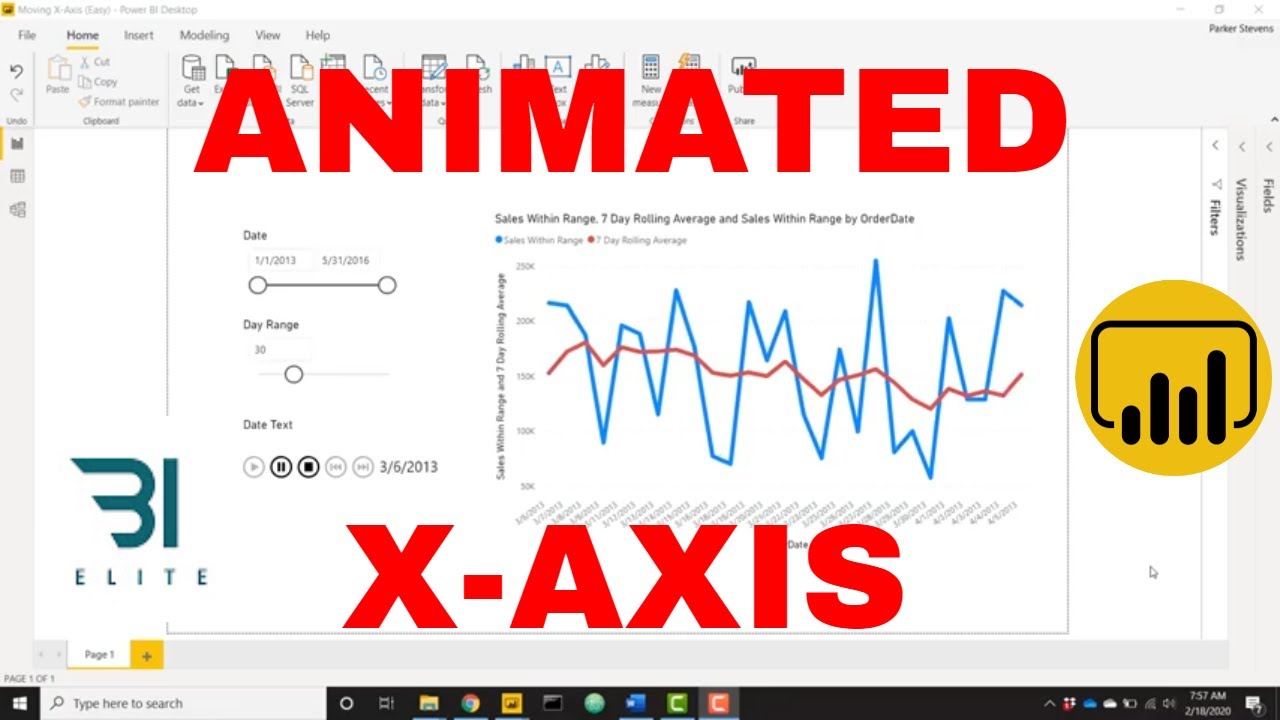 Power BI - Moving X-Axis (Easy)