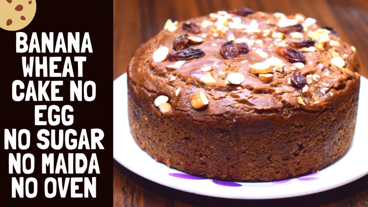 Sugar Free Egg less Banana Wheat cake in Cooker without Maida l Sugar Free Healthy Banana Cake
