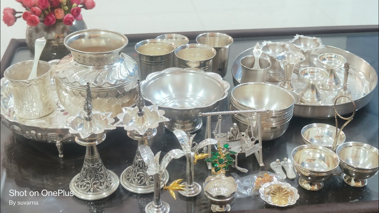 My Real Silver collection | Silver collection #silverpoojaitems #silvercollection #poojaitems