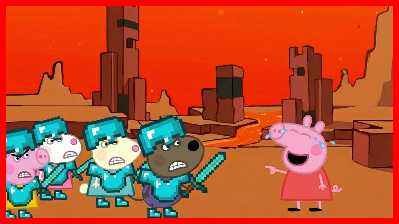 Minecraft Speedrunner Peppa vs 4 Hunters