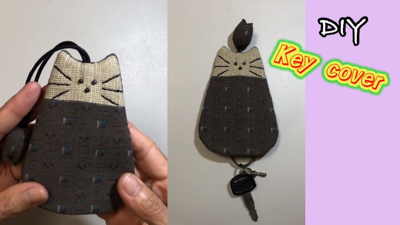 #How to make a Key cover#วิธีทำที่ใส่พวงกุญแจรูปตัวหนู#งานแฮนด์เมด#キーホルダーの作り方。