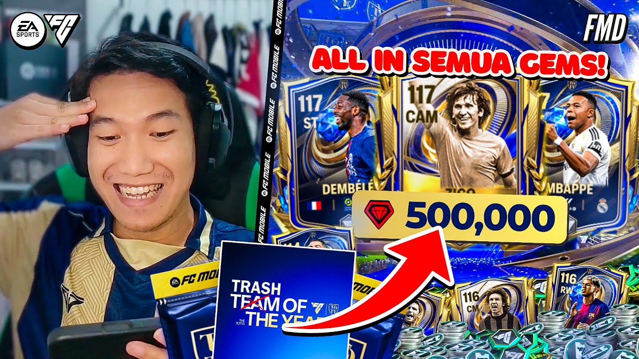 ALL IN 500K Gems Demi Semua OVR 117 & Trash Of The Year (?) | FC Mobile Indonesia