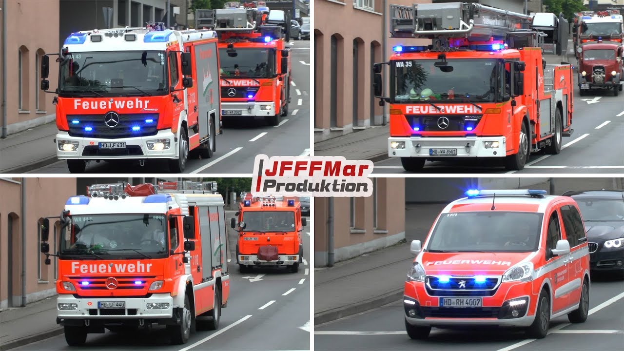 Hochzeitszug FF Walldorf mit neuem HLF 10 und neuem MZF