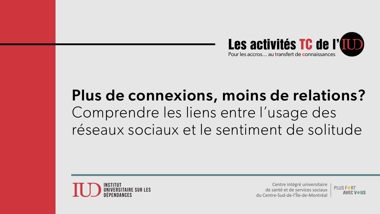 Comprendre les liens entre l’usage des réseaux sociaux et le sentiment de solitude