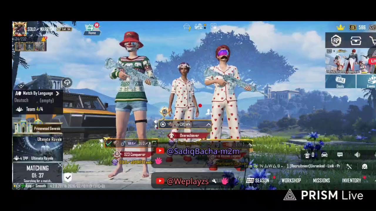 ASIA HARD LOBBY 4V4 INTENSE FIGHT  ULTIMATE ROYALE🥵SOLO  WARRIOR  🔥