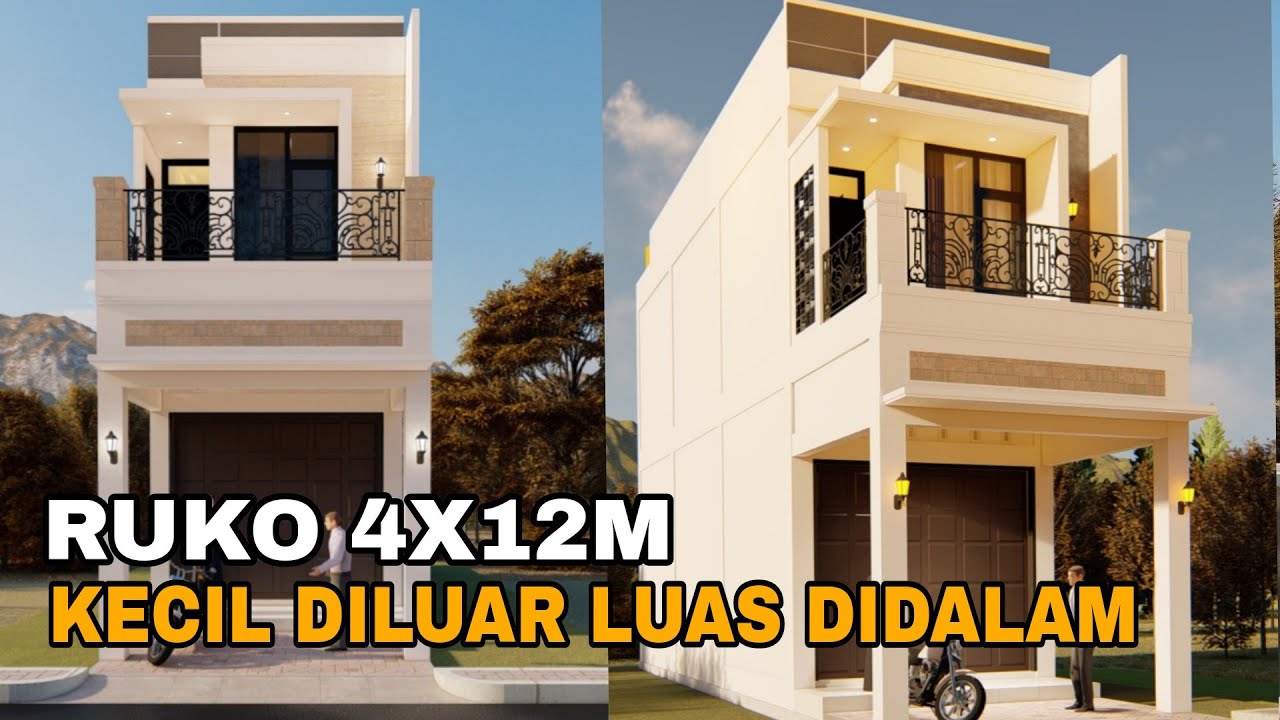 Desain  Ruko munggil 2 lantai 4x12m, cute, imut bikin takjub