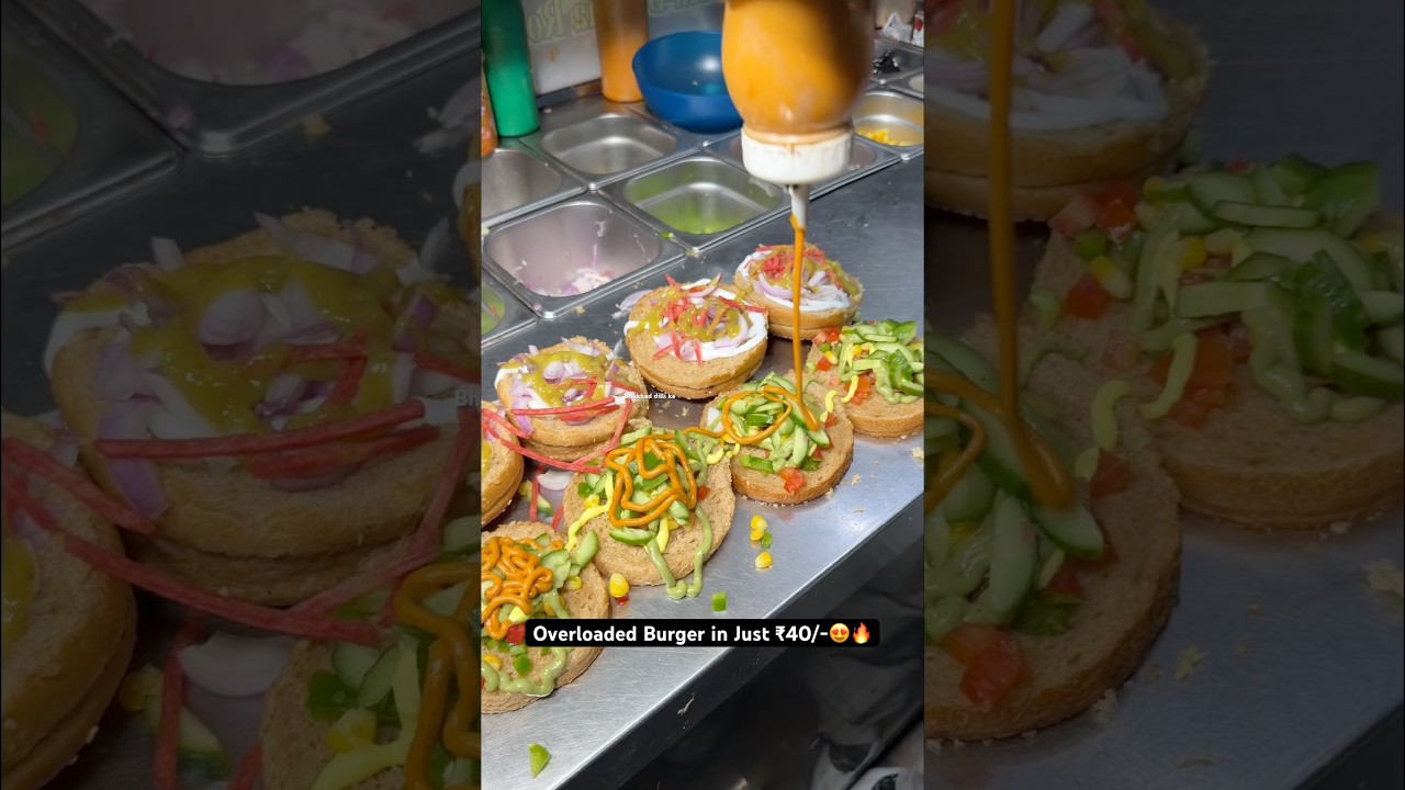 Overloaded Burger in Just ₹40/-😍🔥|| Indian Street Food