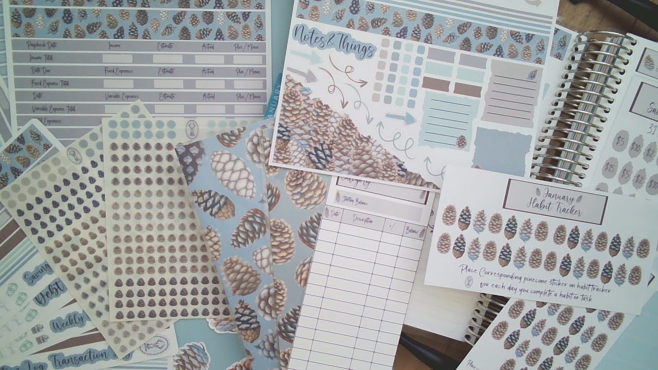 New Release for January!  Ultimate Budget Sticker Kit! | Winter of Pinecones | VanLilys Stickers