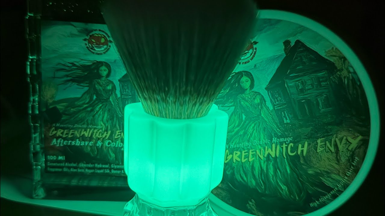 Green witch and a glowing brush 