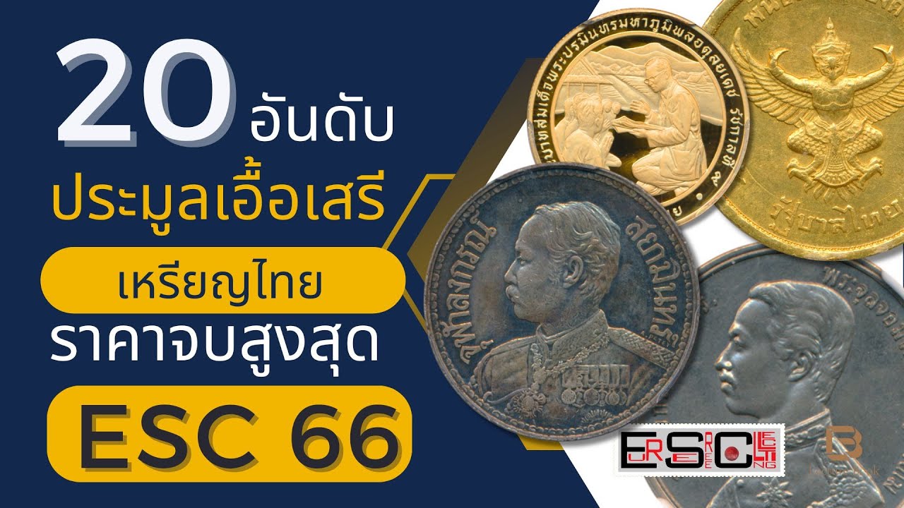 20 อันดับ เหรียญไทยราคาจบประมูลสูงสุดเอื้อเสรี #ESC66 | EUR-SEREE | Lecture Book