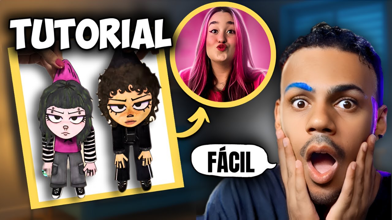 COMO FAZER BONEQUINHO DE PAPEL - TUTORIAL Fácil *Fiz a Emilly Vick