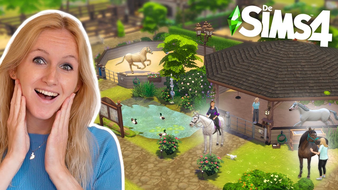 Luxe LONGEERBAK van mijn PAARDEN MANEGE bouwen! 🤩🐴 *Sims 4*