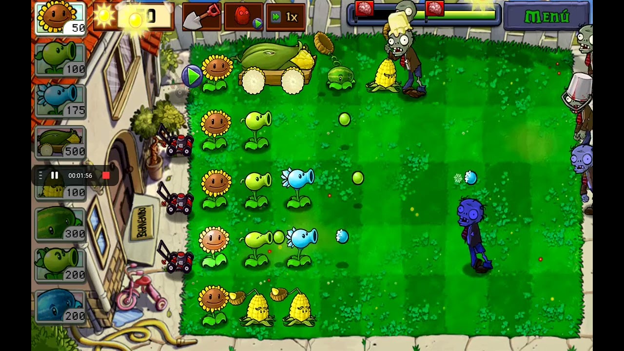Probando el mazorcañon en pvz1