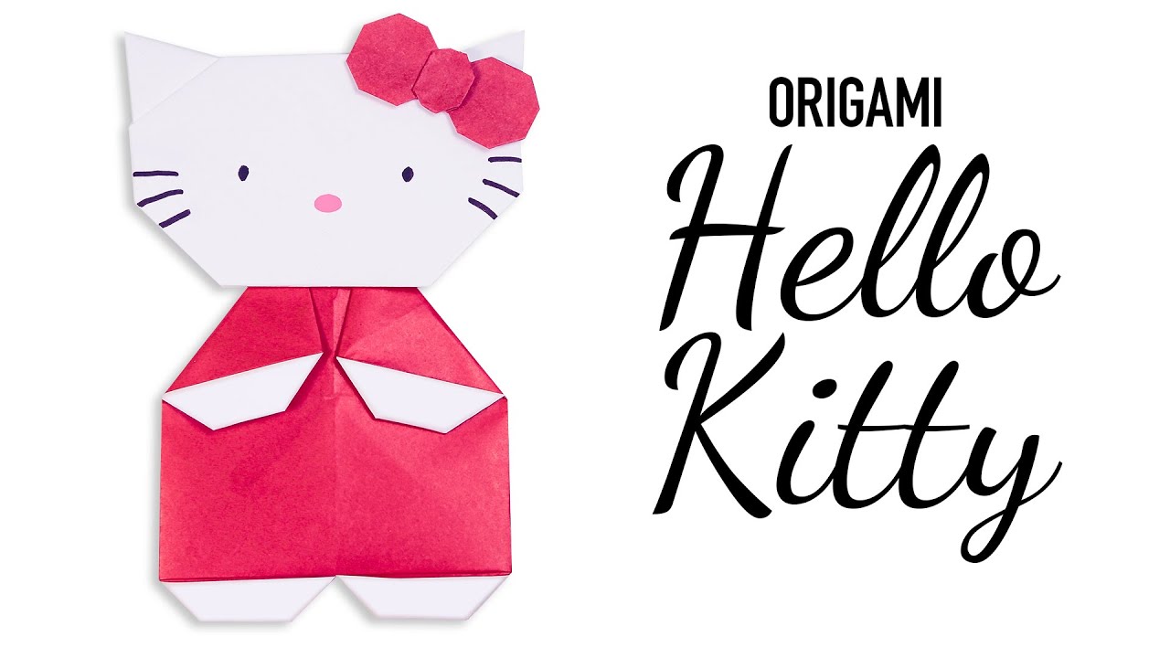 Cute Origami HELLO KITTY Tutorial ♥︎ DIY ♥︎