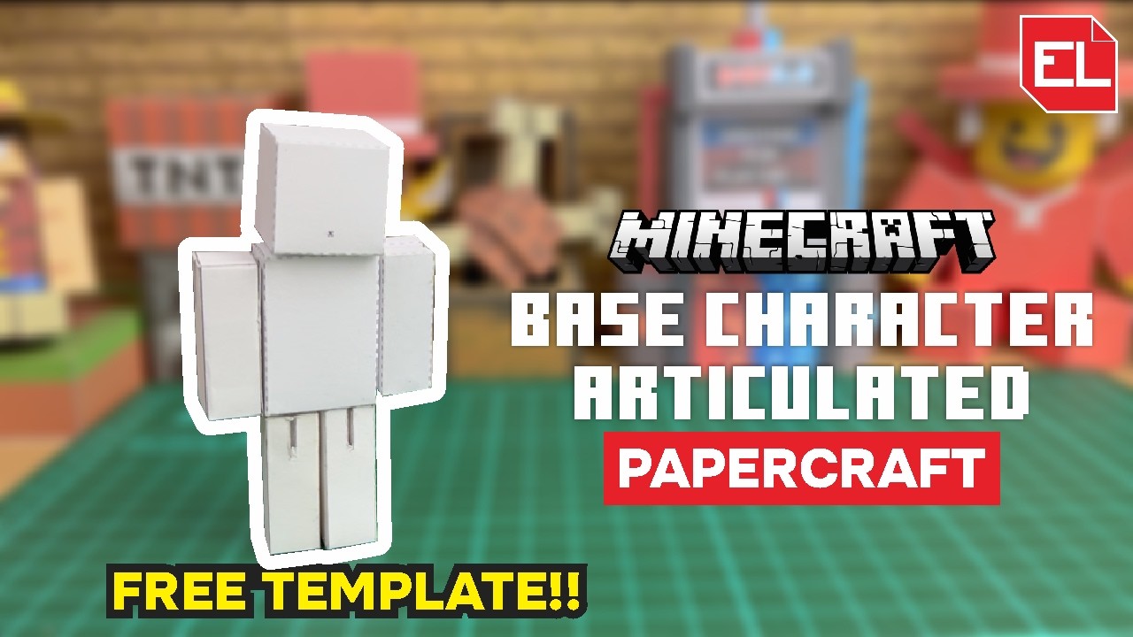 How to Make Base Minecraft Character (ARTICULATED) Paper Craft - Free Template | Roblox | DIY