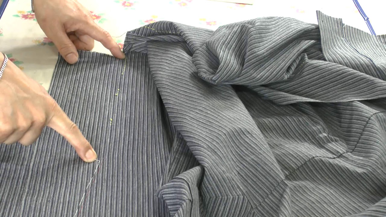How to sew a kimono　身頃や衽に流れのへらなど、衿を付ける為の印付け