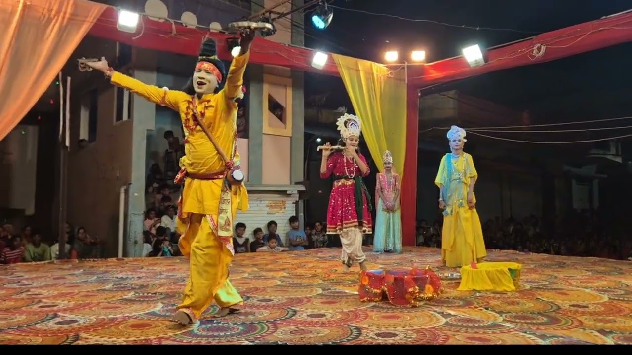 सत्यभामा और रुखमनी रानी दोनों कृष्ण की थी दीवानी  सुन्दर झांकी.झांकी कर्ता दिनेश पेंटर एवं शिव शक्ति